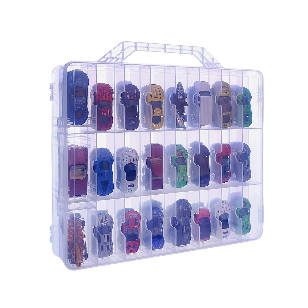 KISLANE Toy Car Storage Case, Diecast Display Case 48 Slots (Clear)