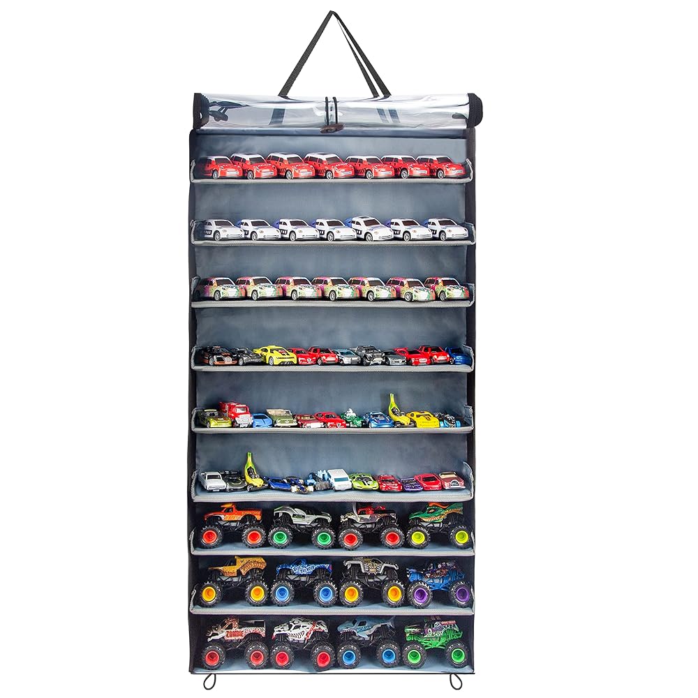 KISLANE Hanging Toy Car Display Case for 1:64 Cars & Monster Trucks