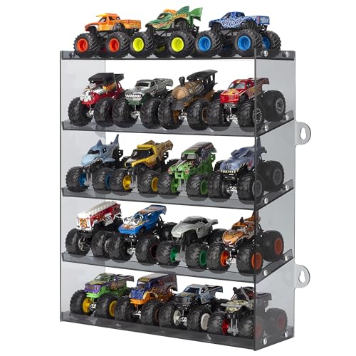KISLANE 5-Tier Monster Truck Display Shelf, Toy Car Storage Holds 20