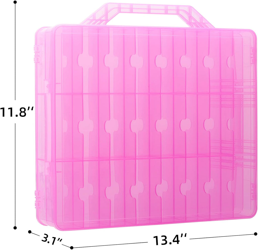 KISLANE Toy Car Storage Case, Diecast Display Case 48 Slots (Pink)