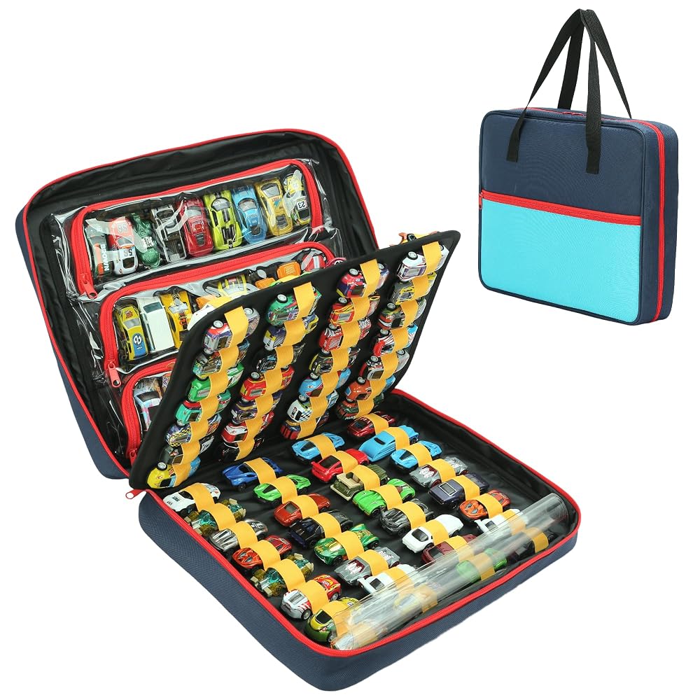 KISLANE 120 Toy Car Storage Case for 1:64 Die-Cast Cars (Blue)
