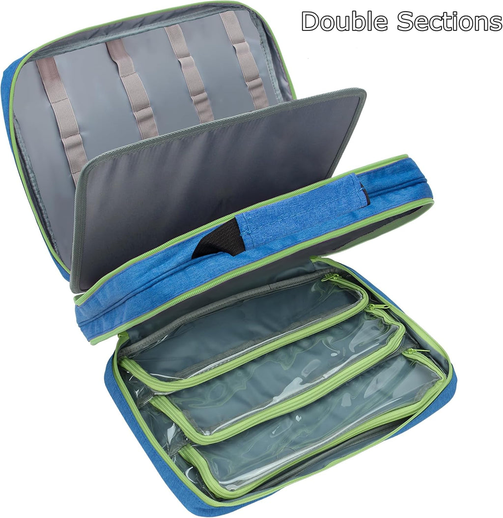 KISLANE Toy Car Storage Case, Diecast Display Case 105 Slots (Blue)