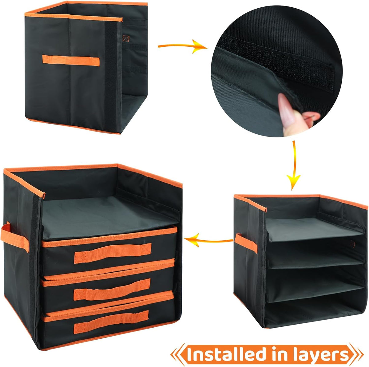 KISLANE Monster Truck Storage Organizer, 4-Layer Trucks Storage Box with 48 Compartments,Fits 1:64 Monster Trucks, Toy T