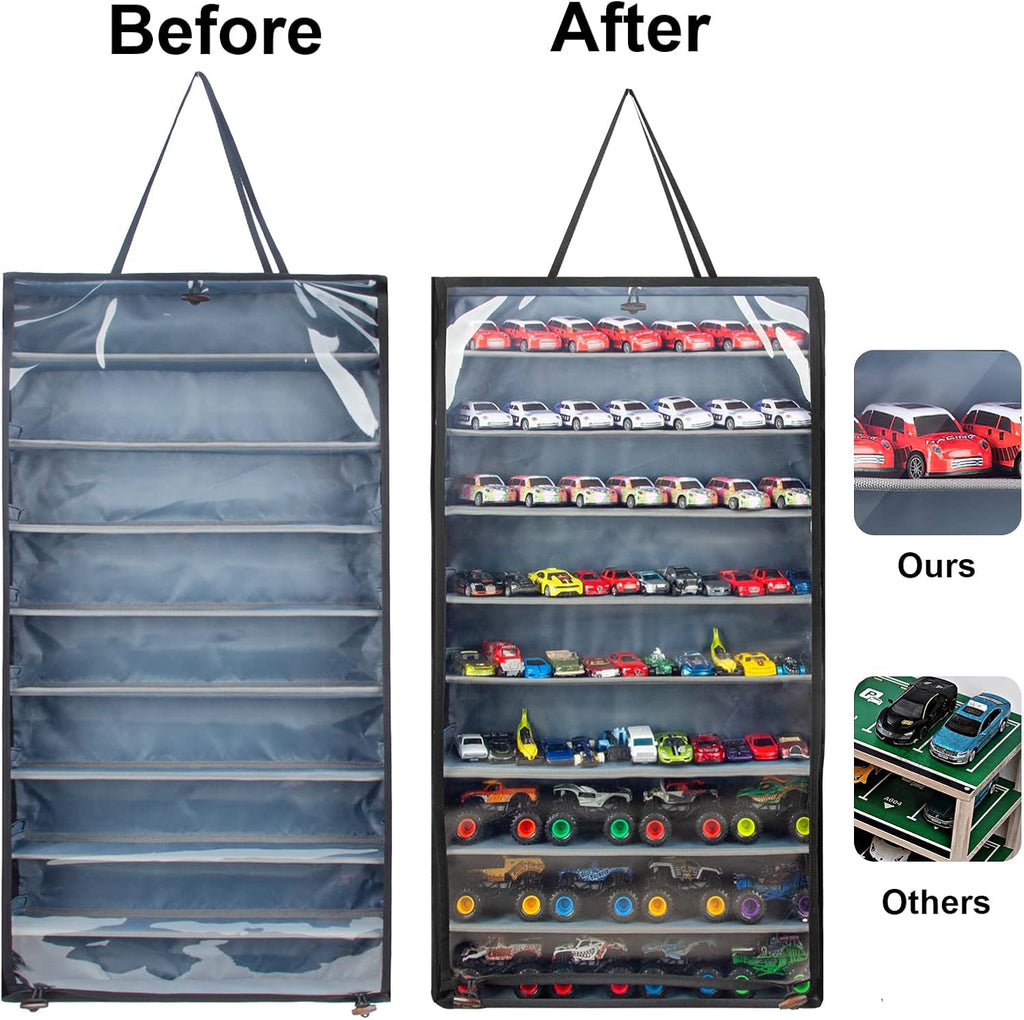 KISLANE Hanging Toy Car Display Case for 1:64 Cars & Monster Trucks