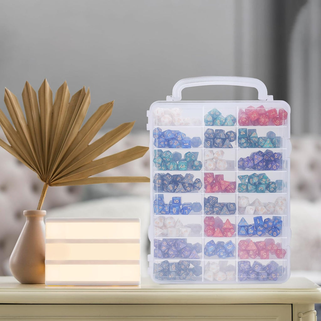 KISLANE Dice Storage Case for DnD Dice with Removable Dividers Holding up to 830 Dices, Dice Case for DnD Dice with Hand