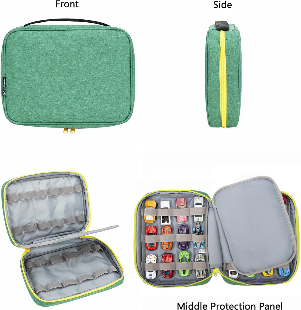 KISLANE Toy Car Storage Case, Diecast Display Case 24 Slots (Green)