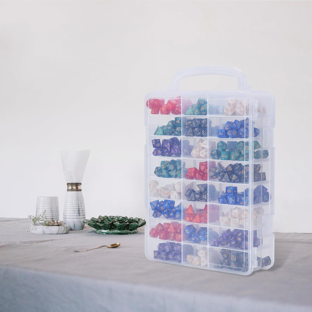 KISLANE Dice Storage Case for DnD Dice with Removable Dividers Holding up to 830 Dices, Dice Case for DnD Dice with Hand