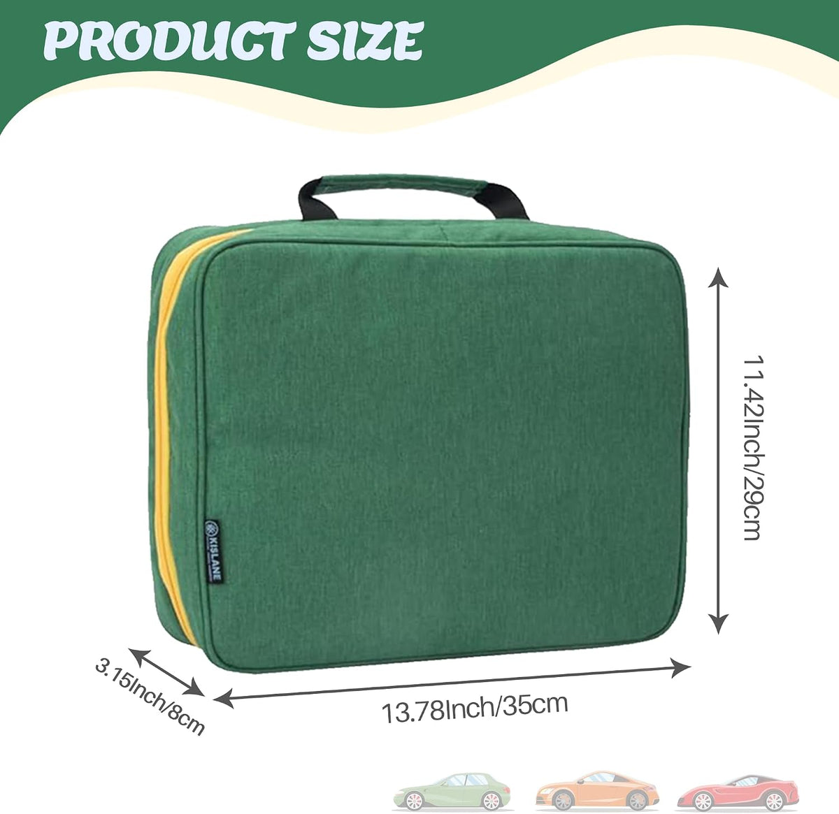 KISLANE Toy Car Storage Case, Diecast Display Case 48 Slots (Green)