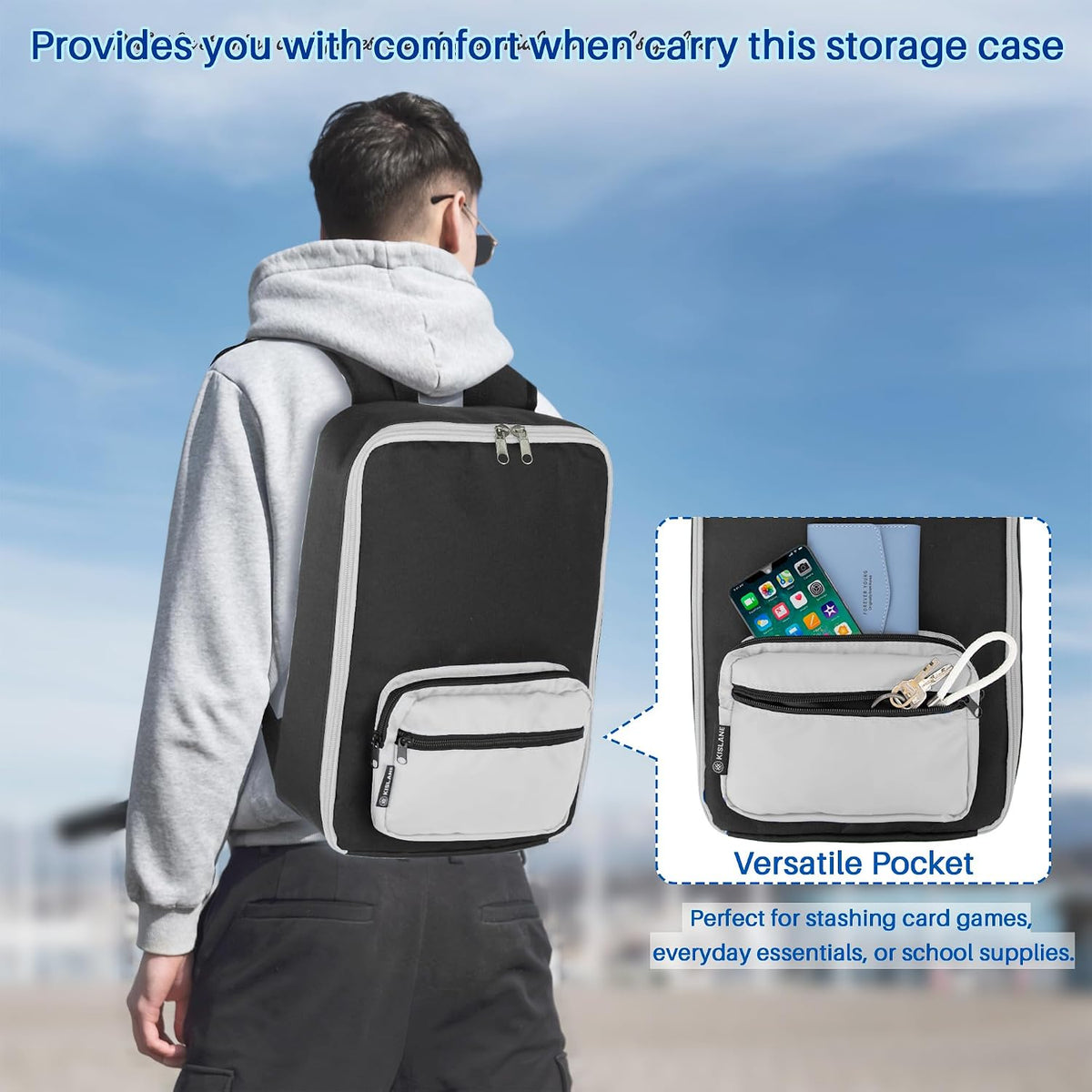 KISLANE Toy Car Storage Backpack, Diecast Organizer 108 Slots (Gray)