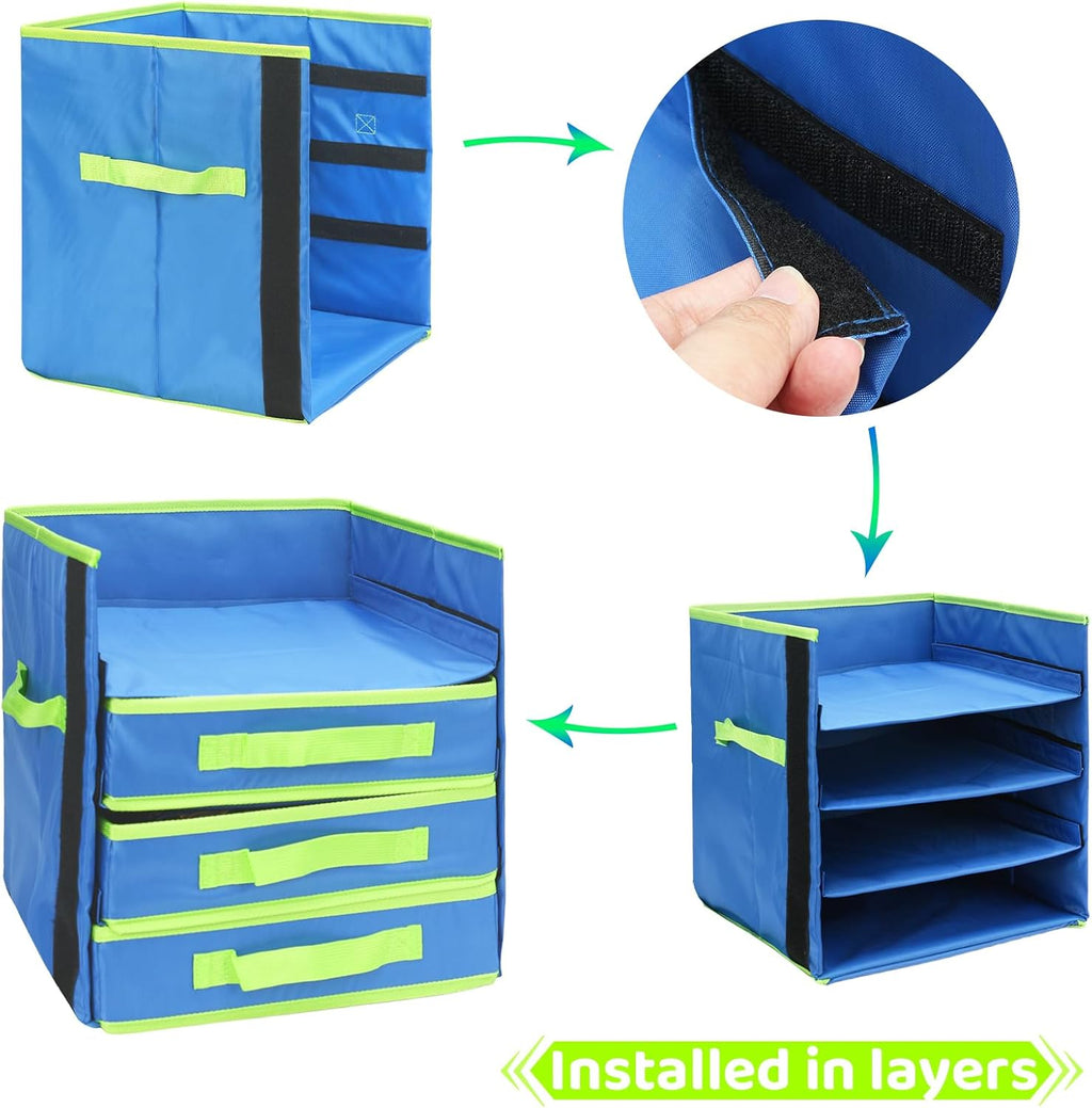 KISLANE Monster Truck Storage Organizer, 4-Layer Trucks Storage Box with 48 Compartments,Fits 1:64 Monster Trucks, Toy T