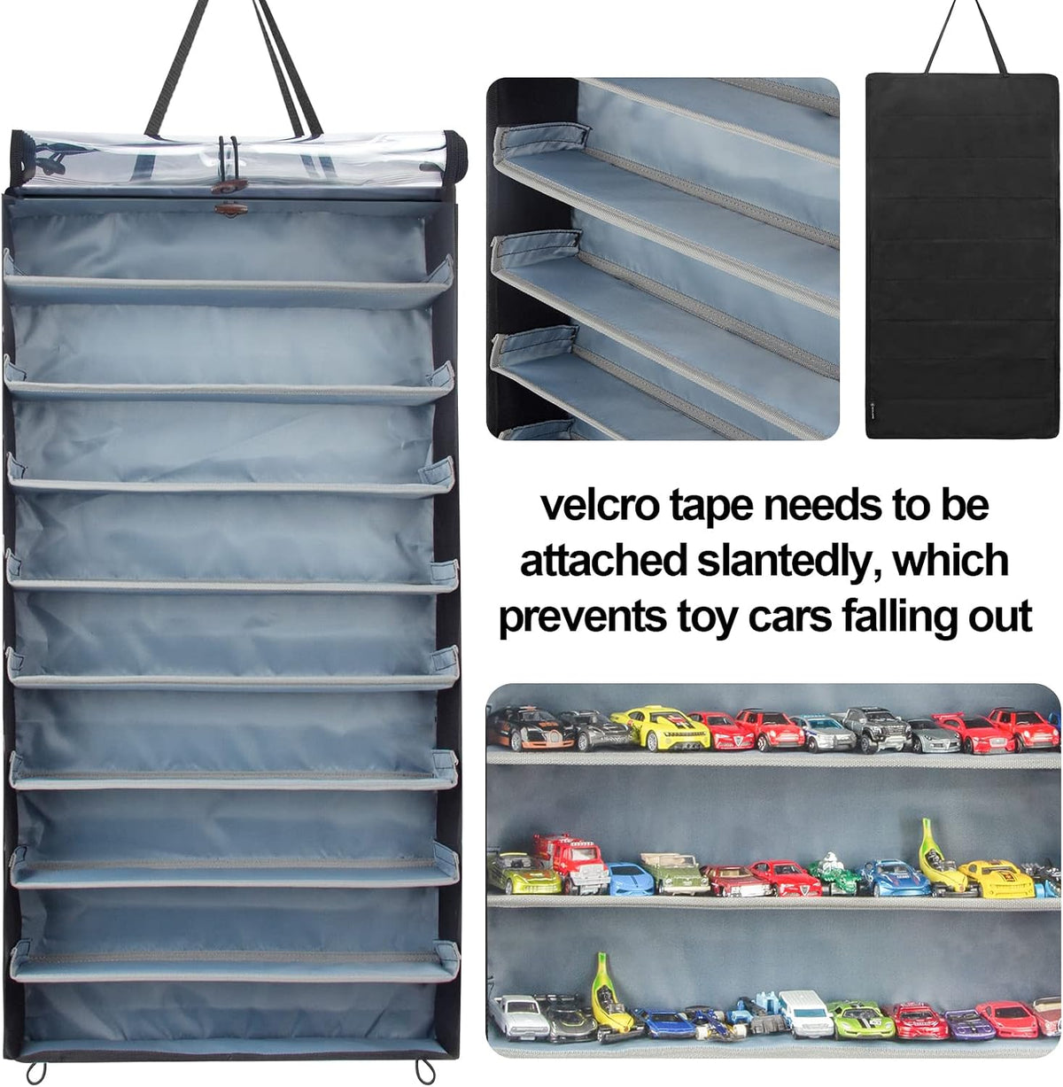KISLANE Hanging Toy Car Display Case for 1:64 Cars & Monster Trucks