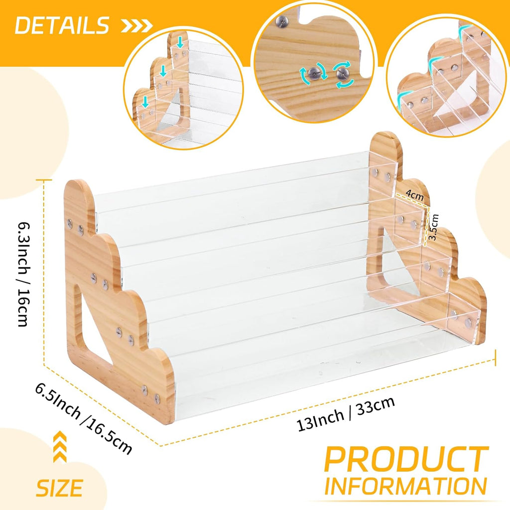 KISLANE Toy Car Display Stand, 4 Tier Clear Diecast Car Display Rack