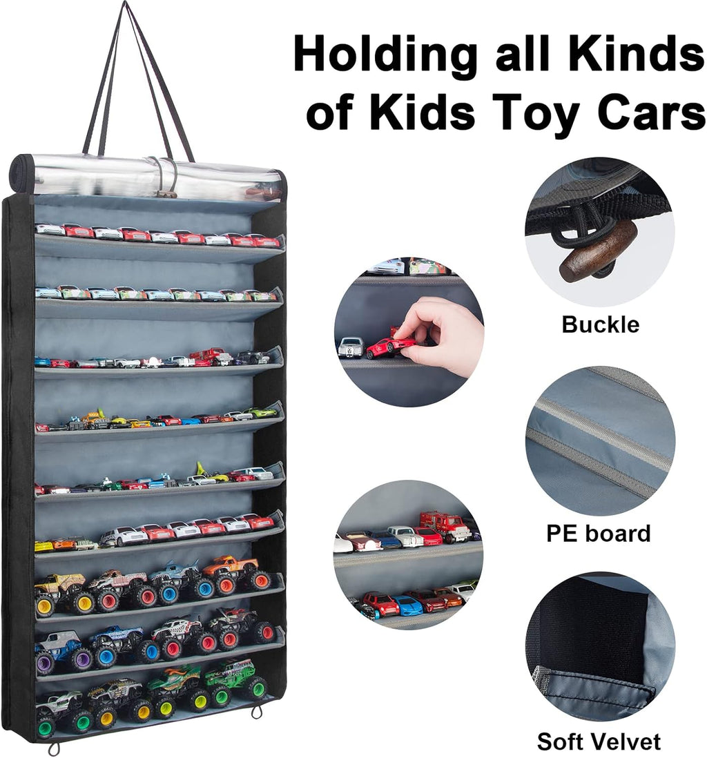 KISLANE Hanging Toy Car Display Case for 1:64 Cars & Monster Trucks
