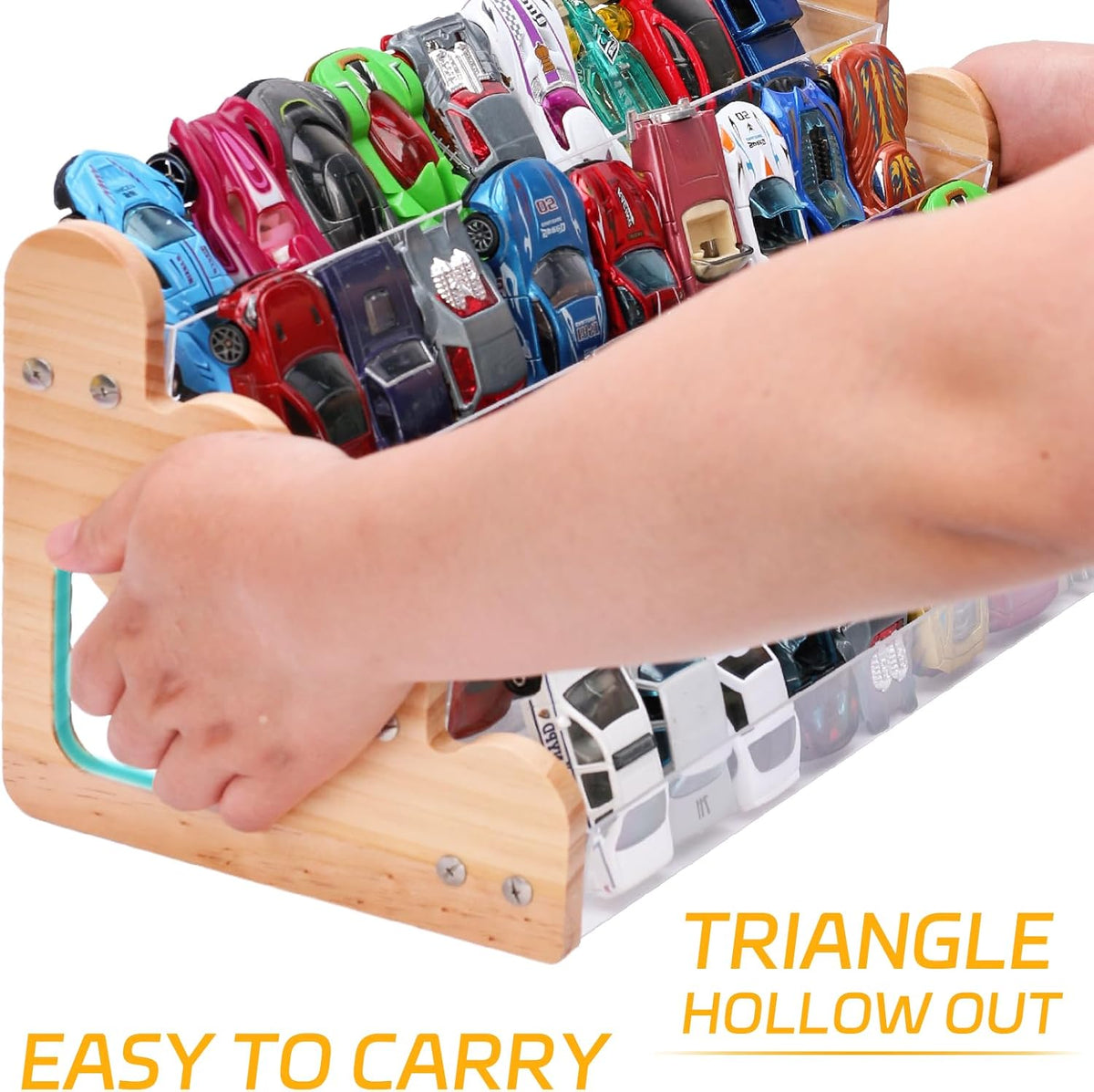 KISLANE Toy Car Display Stand, 4 Tier Clear Diecast Car Display Rack