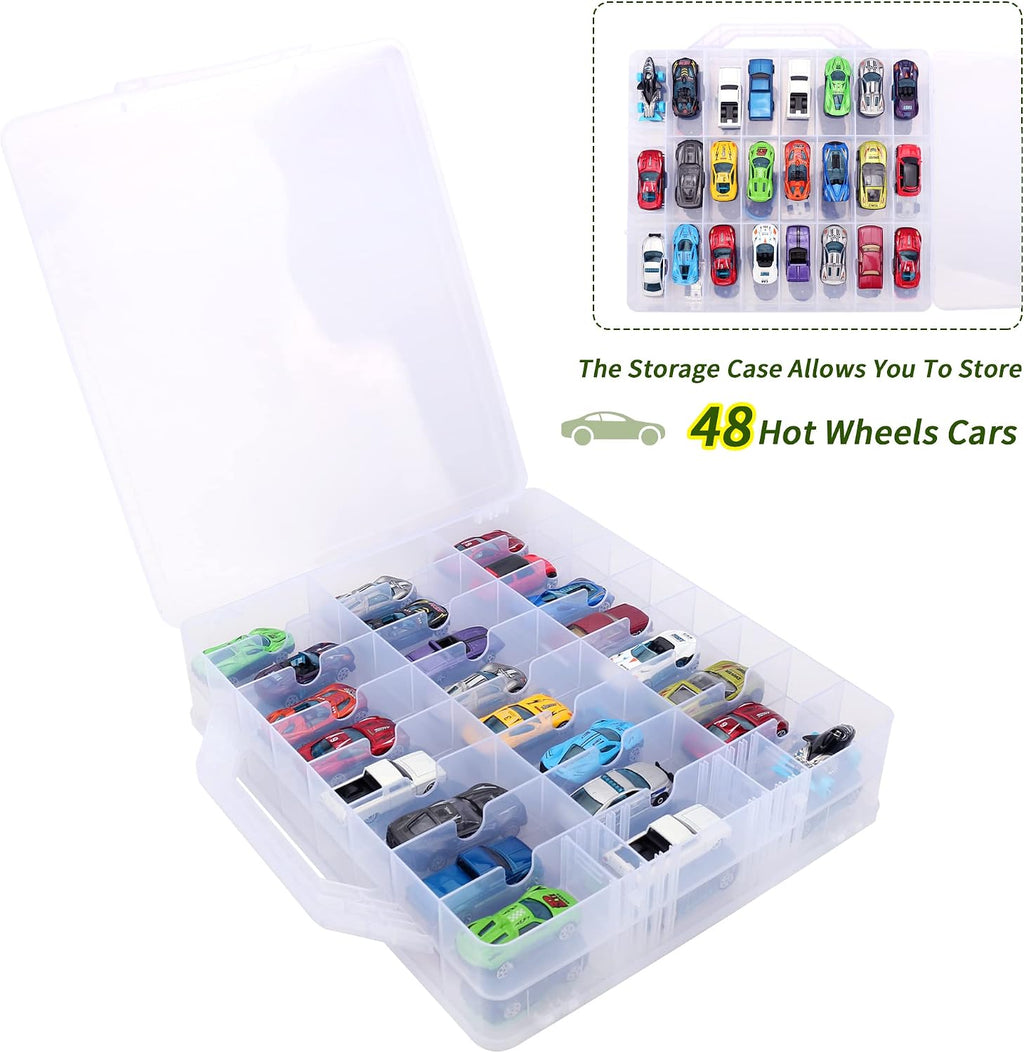 KISLANE Toy Car Storage Case, Diecast Display Case 48 Slots (Clear)