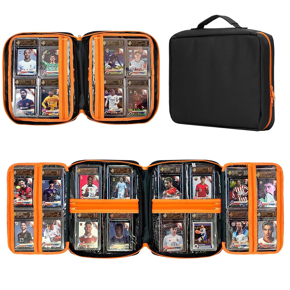 KISLANE Graded Card Storage Case, 14 Pockets for PSA BGS Cards (Black)