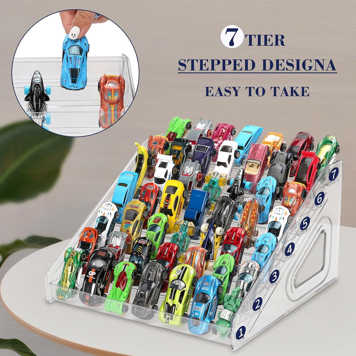 KISLANE 7-Tier Toy Car Display Case for 1:64 Toy Cars