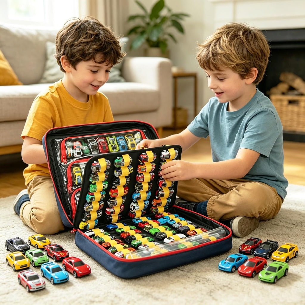 KISLANE 120 Toy Car Storage Case for 1:64 Die-Cast Cars (Blue)