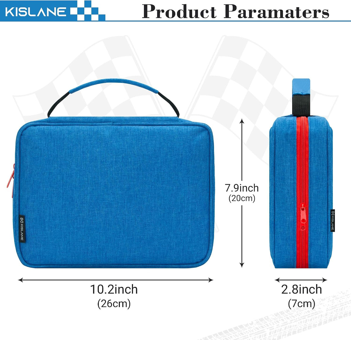 KISLANE Toy Car Storage Case, 50 Car Organizer with 36 Slots & PVC Pockets