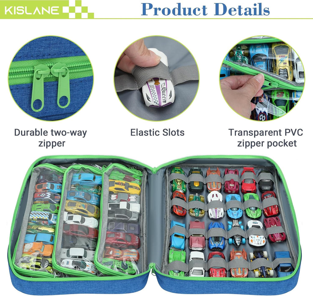 KISLANE 48 Toy Car Storage Case for 1:64 Die-Cast Cars (Blue 2)