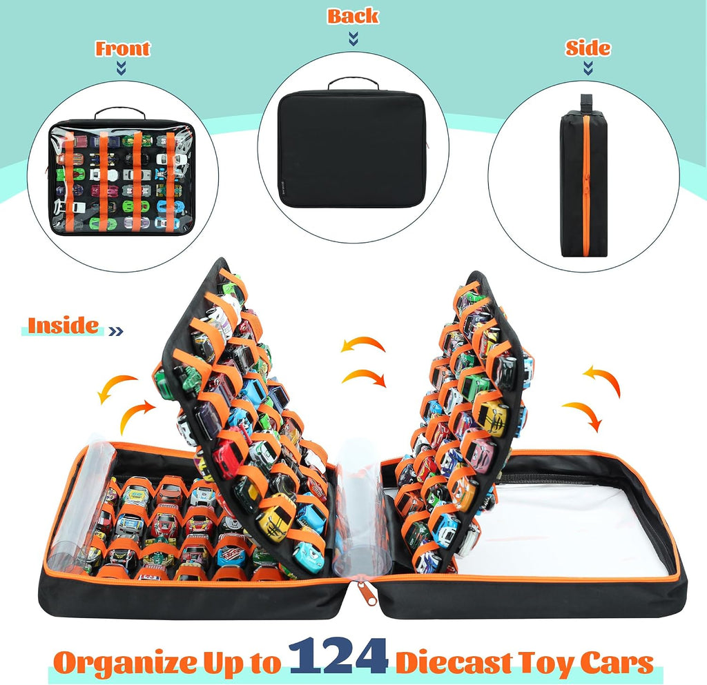 KISLANE Toy Car Storage Case, Diecast Display Case 124 Slots
