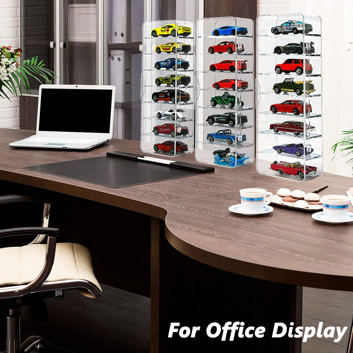 KISLANE Acrylic Toy Car Display Case, 24 Slots for 1:64 Cars (Clear)