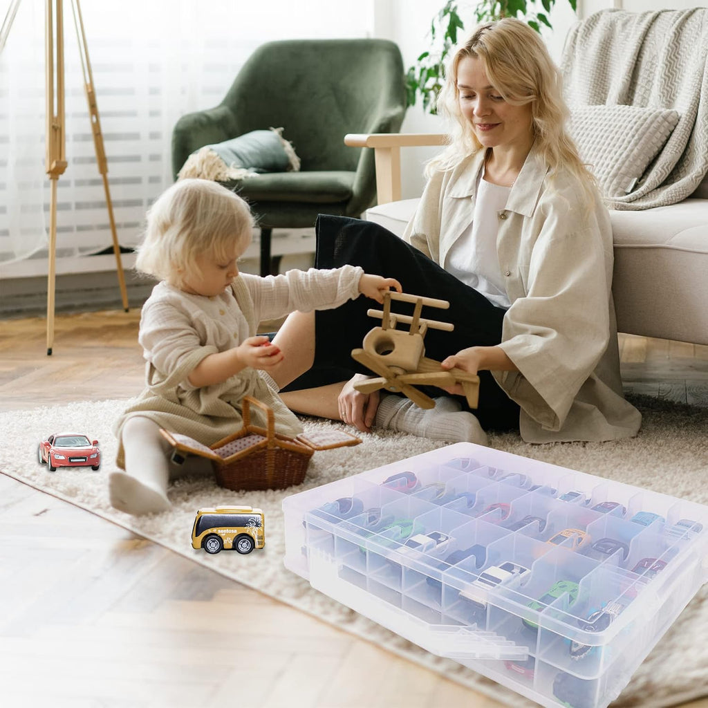 KISLANE Toy Car Storage Case, Diecast Display Case 48 Slots (Clear)