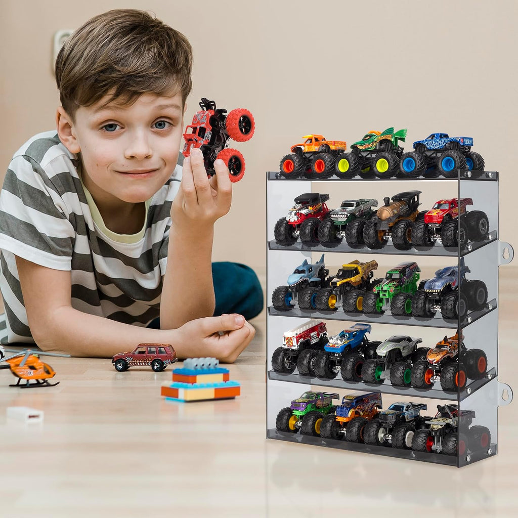 KISLANE 5-Tier Monster Truck Display Shelf, Toy Car Storage Holds 20