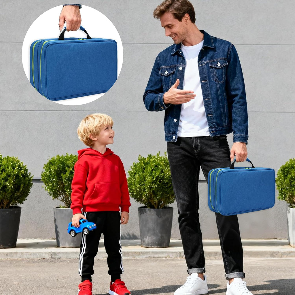 KISLANE Toy Car Storage Case, Diecast Display Case 105 Slots (Blue)