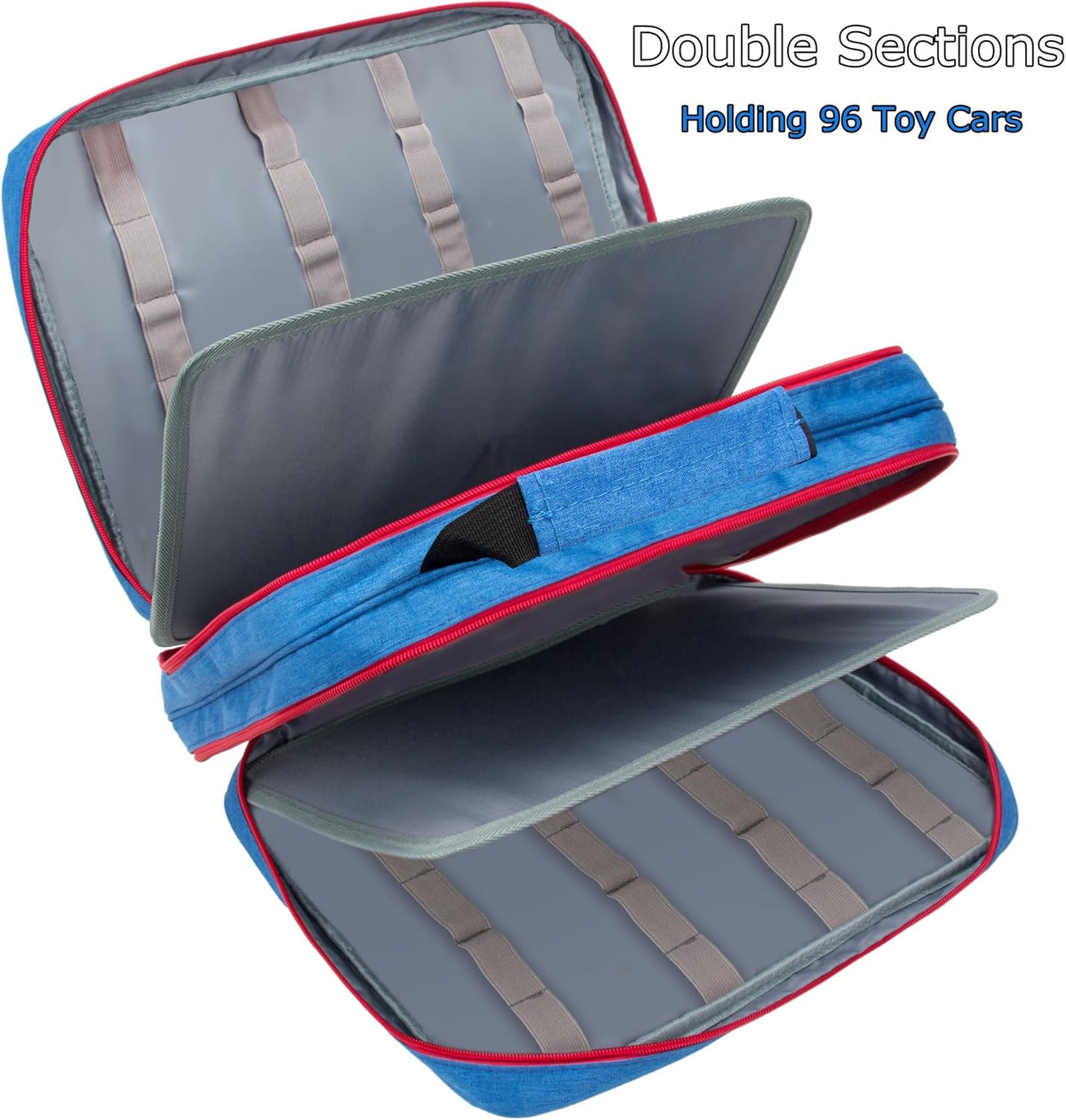 KISLANE Diecast Car Storage Case, 96 Slots, Portable Display Case (Blue)