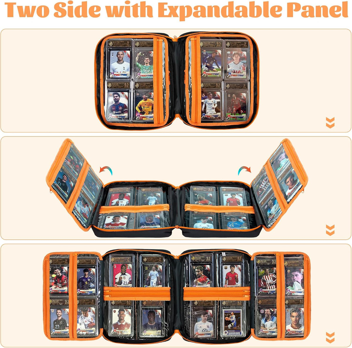 KISLANE Graded Card Storage Case, 14 Pockets for PSA BGS Cards (Black)