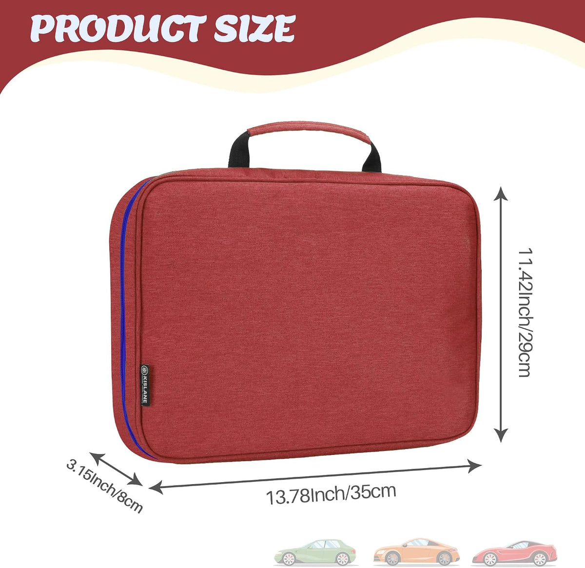 KISLANE Toy Car Storage Case, Diecast Display Case 48 Slots (Red)