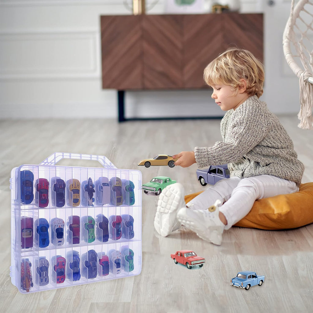 KISLANE Toy Car Storage Case, Diecast Display Case 48 Slots (Clear)