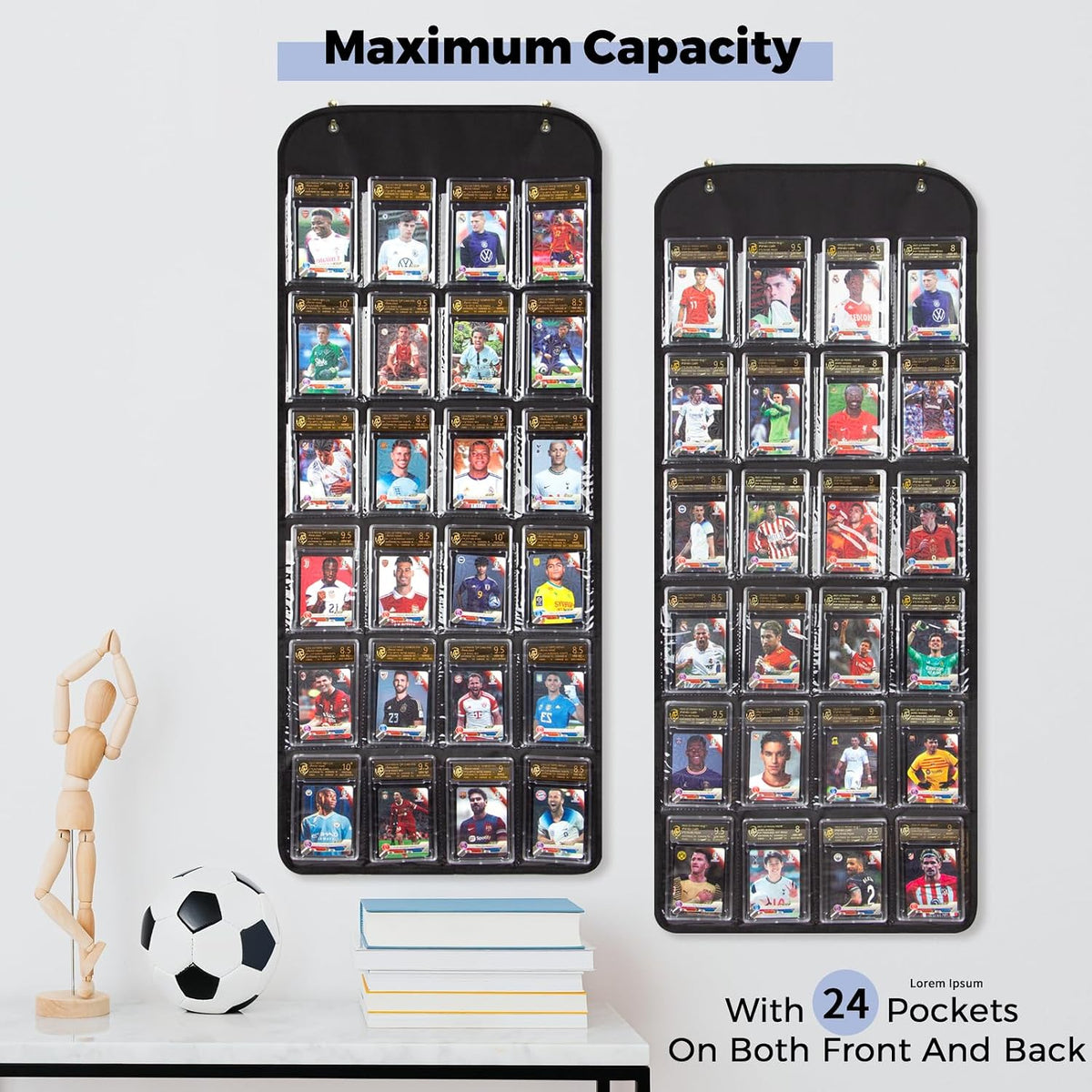 KISLANE Hanging PSA Card Organizer, 48 Slots for Graded Trading Cards