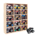 KISLANE Monster Trucks Storage Shelf, Wall Mount Storage Holds 15 (Wood)