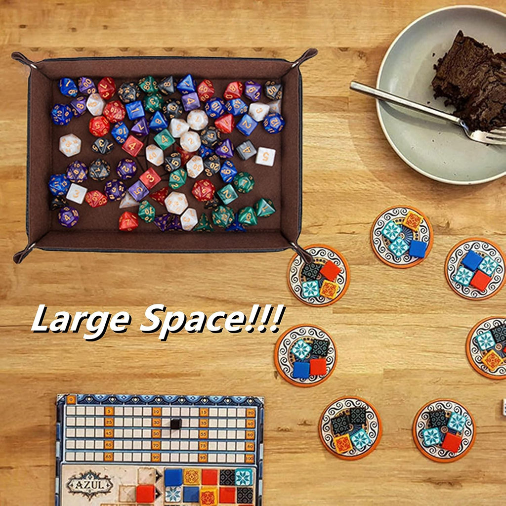 KISLANE 8-Pack Felt Dice Trays for DND, RPG, MTG, Folding Design (Rectangle)