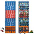 KISLANE Toy Car Storage Organizer, Hanging Wall & Door Organizer with 66 Clear Pockets, Display Holder for 1:64 Toy Cars (Color-Blocking)